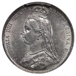 United Kingdom, 6 Pence, 1887 year, PCGS, MS 62
