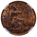 United Kingdom, 1 Farthing, 1885 year, NGC, MS 62 BN