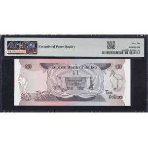 Belize, 10 Dollars, 1987, Gem UNC 66 EPQ