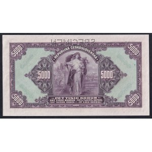 Bohemia & Moravia, 5000 Kronen, 1920 (1943), UNC, ''SPECIMEN''