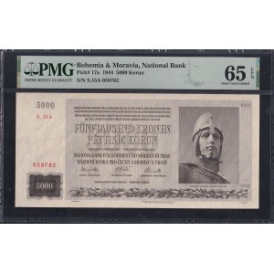 Bohemia & Moravia, 5000 Korun, 1944, Gem UNC 65 EPQ