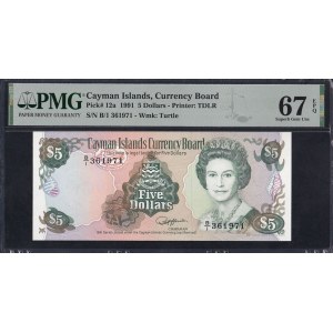 Cayman Islands, 5 Dollars, 1991, Superb Gem UNC 67 EPQ