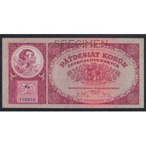 Czechoslovakia, 50 Korun, 1929, UNC, SPECIMEN