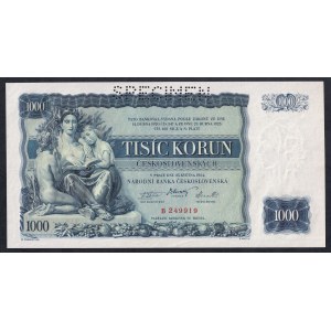 Československo, 1 000 korun, 1934, UNC, vzorek