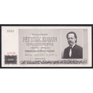 Czechoslovakia, 5000 Korun, 1945, aUNC