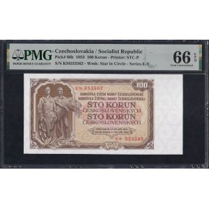 Czechoslovakia, 100 Korun, 1953, Gem UNC 66 EPQ