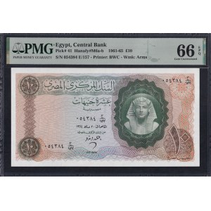 Egypt, 10 Pounds, 1961-65, Gem UNC 66 EPQ