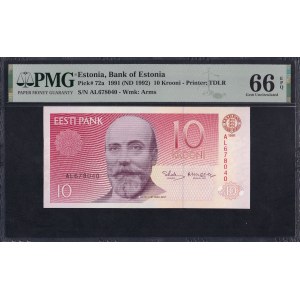 Estonia, 10 Krooni, 1991(1992), Gem UNC 66 EPQ