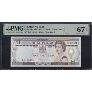 Fidji, 1 dollar, 1987, Superbe Gem UNC 67 EPQ