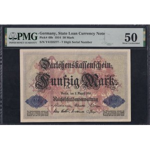Germany, 50 Mark, 1914, About UNC 50