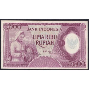 Indonesia, 5000 Rupiah, 1958, aUNC