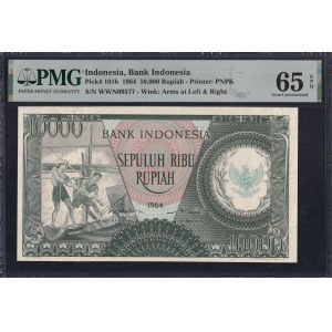 Indonesia, 10.000 Rupiah, 1964, Gem UNC 65 EPQ