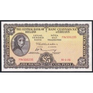 Ireland, 5 Pounds, 1975, UNC