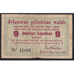 Latvia - Mitava, 9 Kopeken, 1915, VF