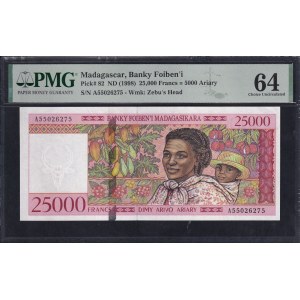 Madagascar, 25.000 Francs, 1998, Choice UNC 64
