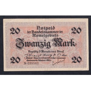 Memel, 20 Mark, 1922, XF
