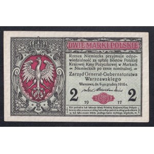 Polska, 2 marki polskie, 1916–1917, stan zachowania VF