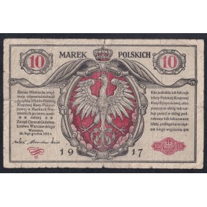 Poland, 10 Marek Polskich, 1916-17, F
