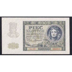 Poland, 5 Zlotych, 1941, AU