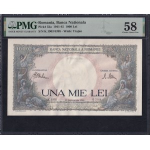 Romania, 1000 Lei, 1941-45, Choice About UNC 58