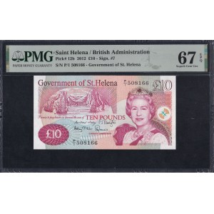 Saint Helena, 10 Pounds, 2012, Superb Gem UNC 67 EPQ