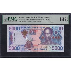 Sierra Leone, 5000 Leones, 2002, Gem UNC 66 EPQ