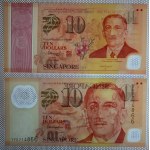 Singapur, zestaw 6 banknotów (10 dolarów), 2004 i 2015, UNC