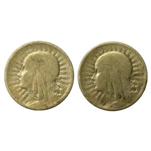 II RP, zestaw 2 złote 1933 Głowa Kobiety. Razem 2 szt. (117)