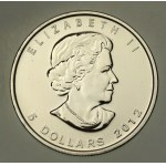 Canada, Elizabeth II, 5 dollars 2012 - Maple Leaf, 1 oz. Ag 999 (155)