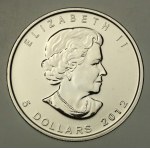 Canada, Elizabeth II, 5 dollars 2012 - Maple Leaf, 1 oz. Ag 999 (156)