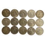 Germany, Third Reich, set of 5 marks, 1936–1939. 15 pieces total. (342)