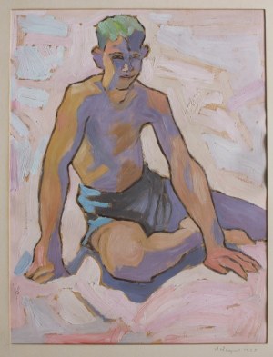 Stefan Wegner, Chłopiec na plaży, 1955