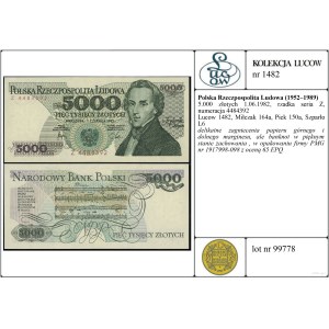 5,000 zlotys, June 1, 1982, Z