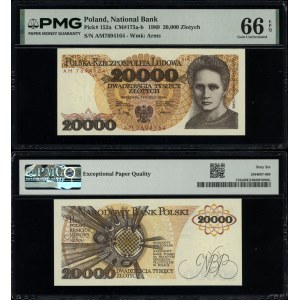 Pologne, 20 000 zlotys, 1er février 1989, AM