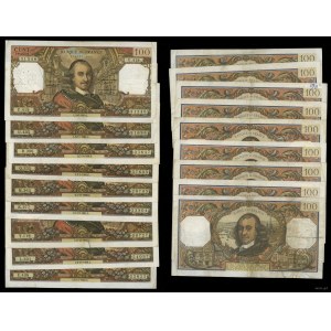Francja, zestaw 9 banknotów, 1965-1969