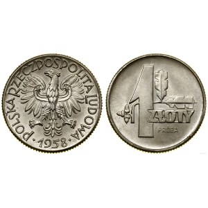 Poland, 1 zloty, 1958, Warsaw