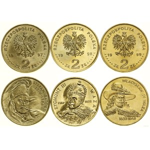 Polska, zestaw: 3 x 2 złote, 1997-1999, Warszawa