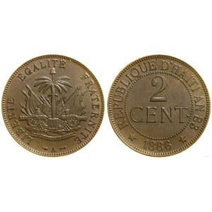 Haiti, 2 centimes, 1886 A, Paris