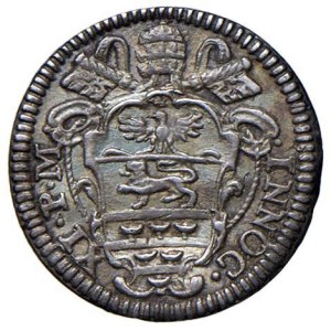 Papal coins - Innocenzo XI (1676-1689) Mezzo Grosso 1686 - Munt. 212 AG (g...