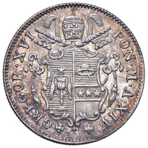 Papal coins - Gregorio XVI (1831-1846) 5 Baiocchi 1844 An. XIV - Munt. 15g...