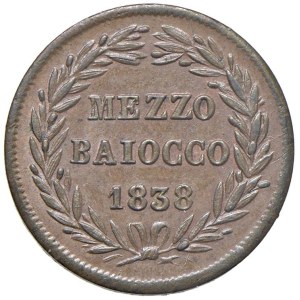 Papal coins - Gregorio XVI (1831-1846) Bologna - Mezzo Baiocco 1838 An. VI...