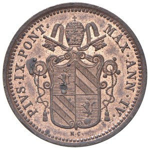 Papal coins - Pio IX (1846-1878) Mezzo Baiocco 1850 An. IV - Munt. 35 CU (...