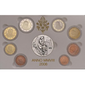 Papal coins - Benedetto XVI (2005-2013) Divisionale 2008 - Serie di otto v...