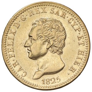 Savoy Coins - Carlo Felice (1821–1831) 40 Lire 1825 T - Nomisma 537 AU R...