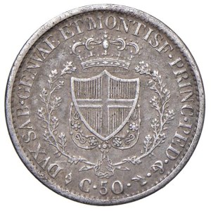 Savoy Coins - Carlo Felice (1821–1831) 50 Centesimi 1827 T - Nomisma 604 A...