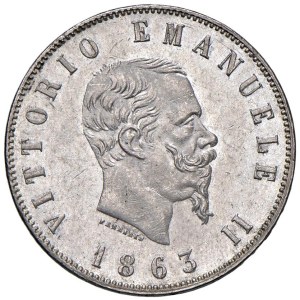 Savoy Coins - Victor Emmanuel II (1861–1878) 2 Lire 1863 N Coat of Arms - Names...