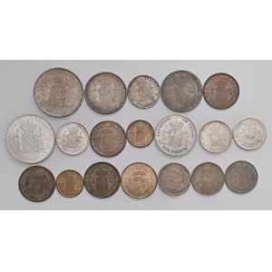 Lots - SPAGNA Alfonso XIII (1886-1931) Lotto di 19 monete in argent...