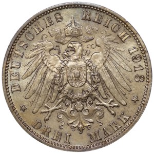 Germany, Saxony, 3 marks, 1913, 100th Anniversary of the Battle of the Nations (E)