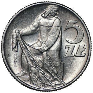 5 zlotych, 1960, Fisherman