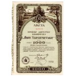 Share of the Bory Nadniemeńskie Timber Company, 1,000 Polish marks, 1921, RARE